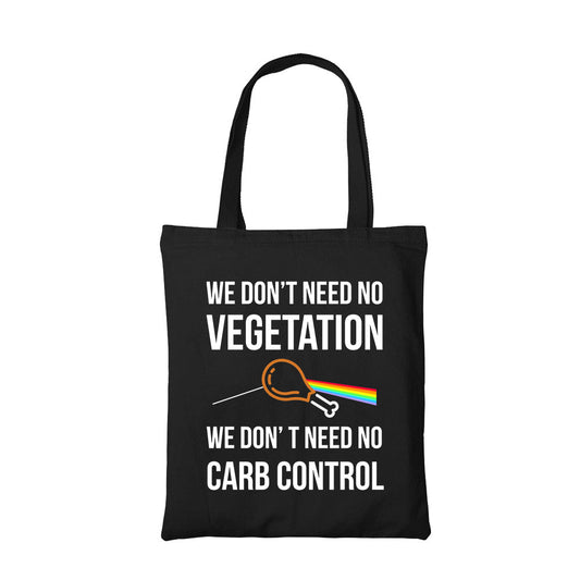 pink floyd we dont need no vegetation tote bag hand printed cotton women men unisex