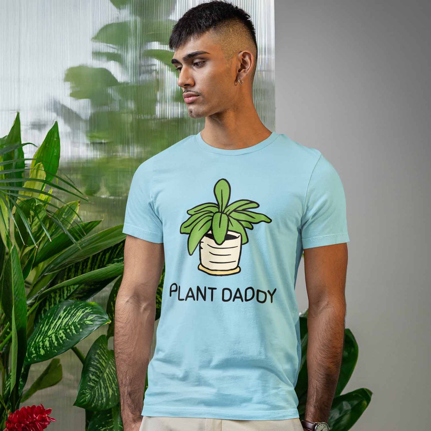 graphic plant daddy t-shirt printed graphic stylish buy online united states usa the banyan tee tbt men women girls boys unisex baby blue 