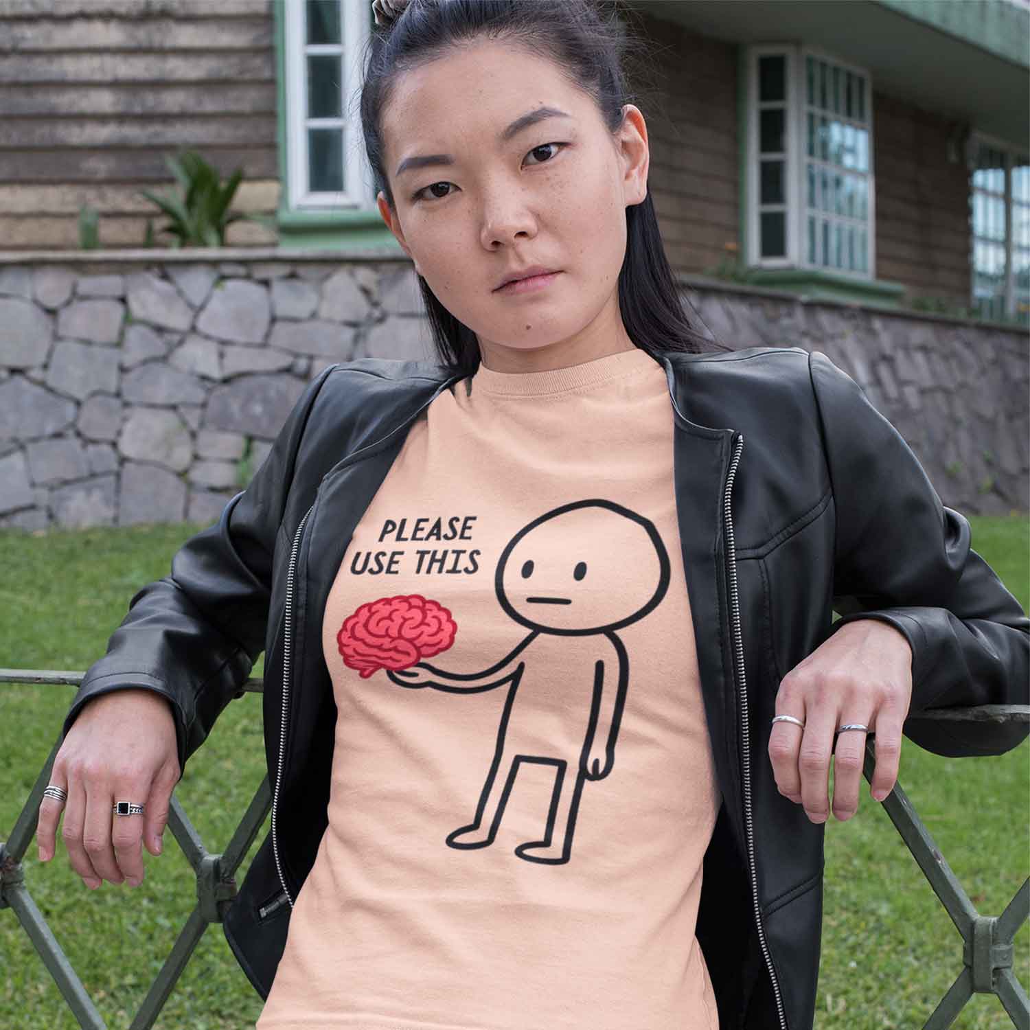 graphic please use this t-shirt printed graphic stylish buy online united states usa the banyan tee tbt men women girls boys unisex peach 