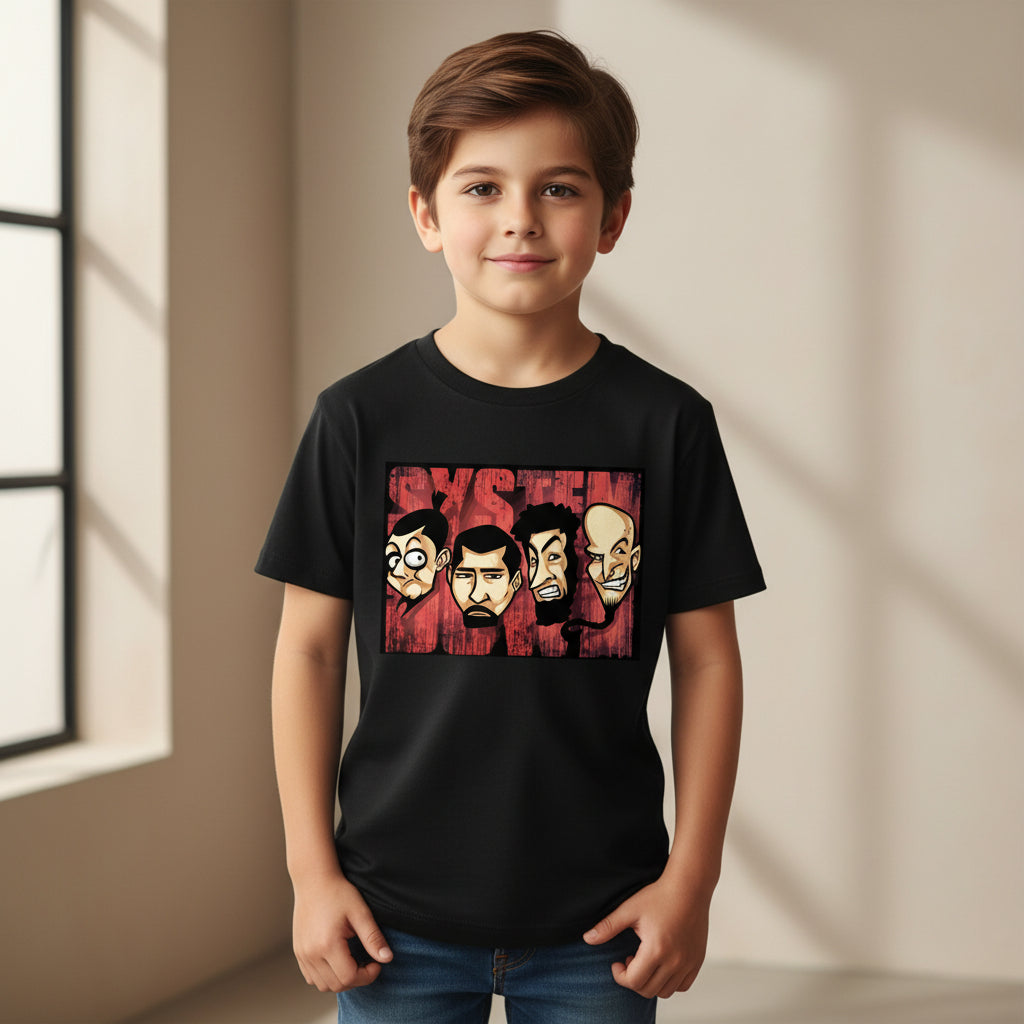 system of a down pop art t-shirt music band buy online united states of america usa the banyan tee tbt men women girls boys unisex black