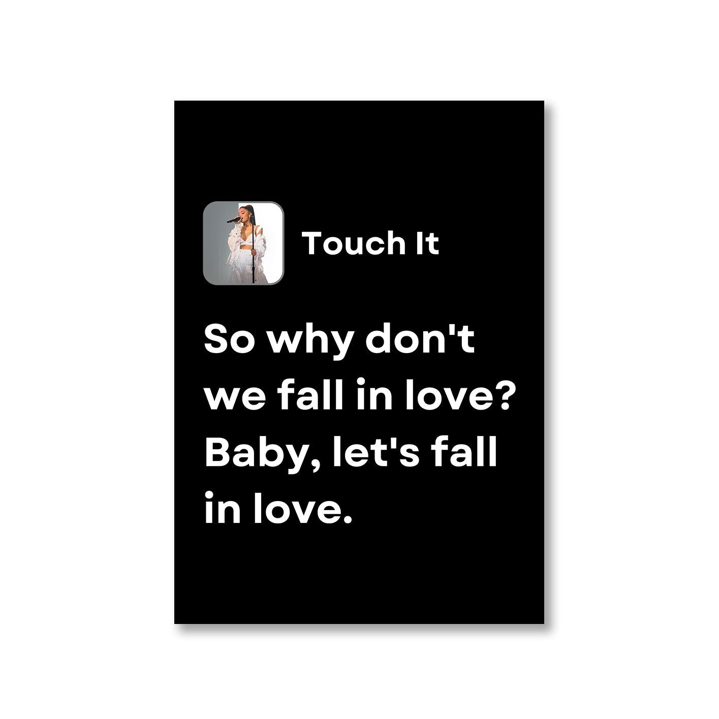 ariana grande touch it poster wall art buy online united states of america usa the banyan tee tbt a4