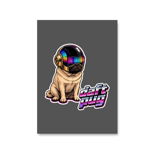 daft punk daft pug poster wall art buy online united states usa the banyan tee tbt 8 x 10 