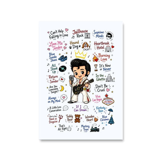 elvis presley rockabilly doodle poster wall art buy online united states usa the banyan tee tbt 8 x 10 