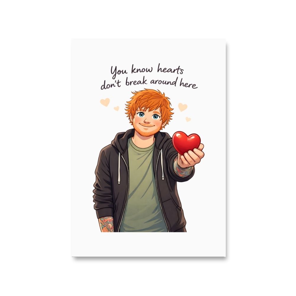 ed sheeran hearts don't break around here poster wall art buy online united states usa the banyan tee tbt 8 x 10 