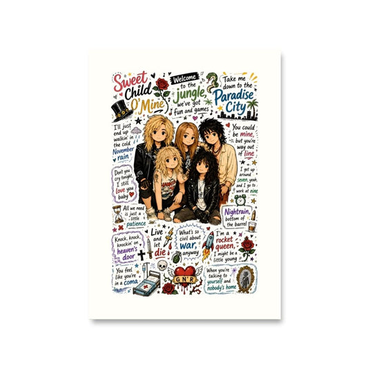 guns n' roses appetite for doodles poster wall art buy online united states usa the banyan tee tbt 8 x 10 