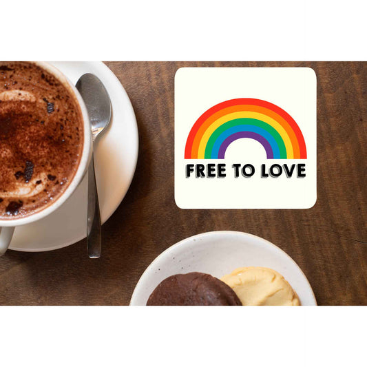 pride free to love coasters wooden table cups indian printed graphic stylish buy online india the banyan tee tbt men women girls boys unisex  - lgbtqia+