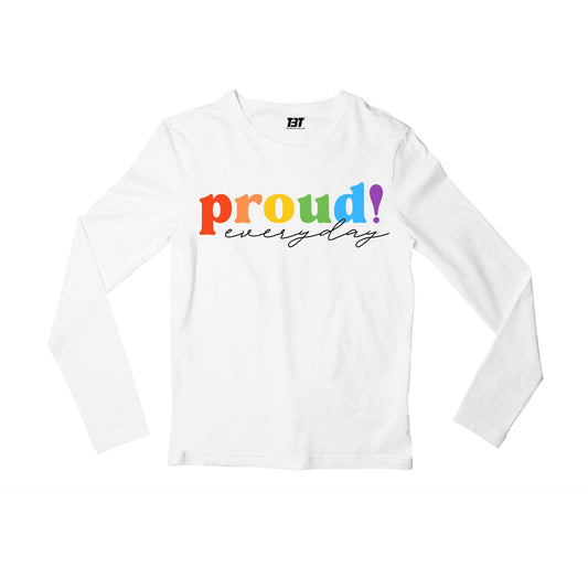 pride proud everyday full sleeves long sleeves printed graphic stylish buy online india the banyan tee tbt men women girls boys unisex white - lgbtqia+
