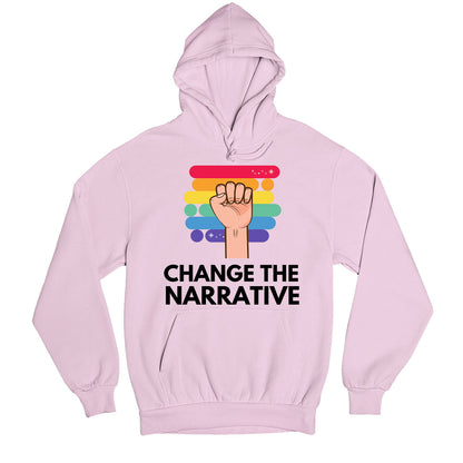 pride change the narrative hoodie hooded sweatshirt winterwear printed graphic stylish buy online united staes u s the banyan tee tbt men women girls boys unisex gray - lgbtqia+