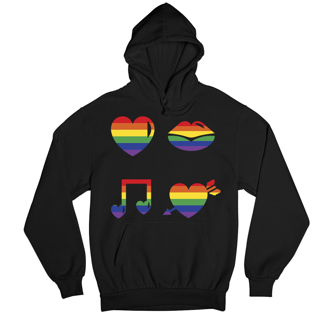 pride rainbow love hoodie hooded sweatshirt winterwear printed graphic stylish buy online united states usa the banyan tee tbt men women girls boys unisex black - lgbtqia+
