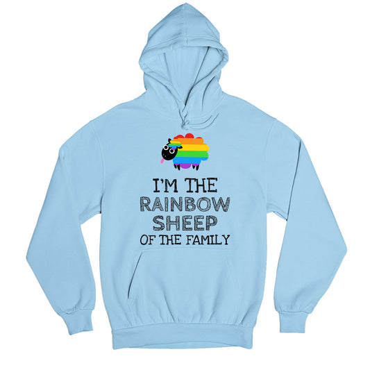 pride rainbow sheep of the family hoodie hooded sweatshirt winterwear printed graphic stylish buy online united staes u s the banyan tee tbt men women girls boys unisex gray - lgbtqia+