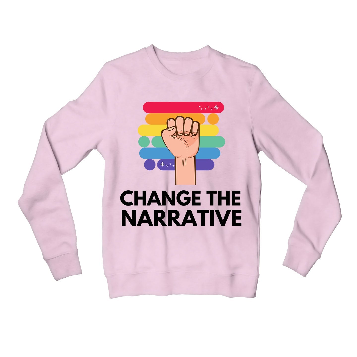 pride change the narrative sweatshirt upper winterwear printed graphic stylish buy online united states u s the banyan tee tbt men women girls boys unisex gray - lgbtqia+