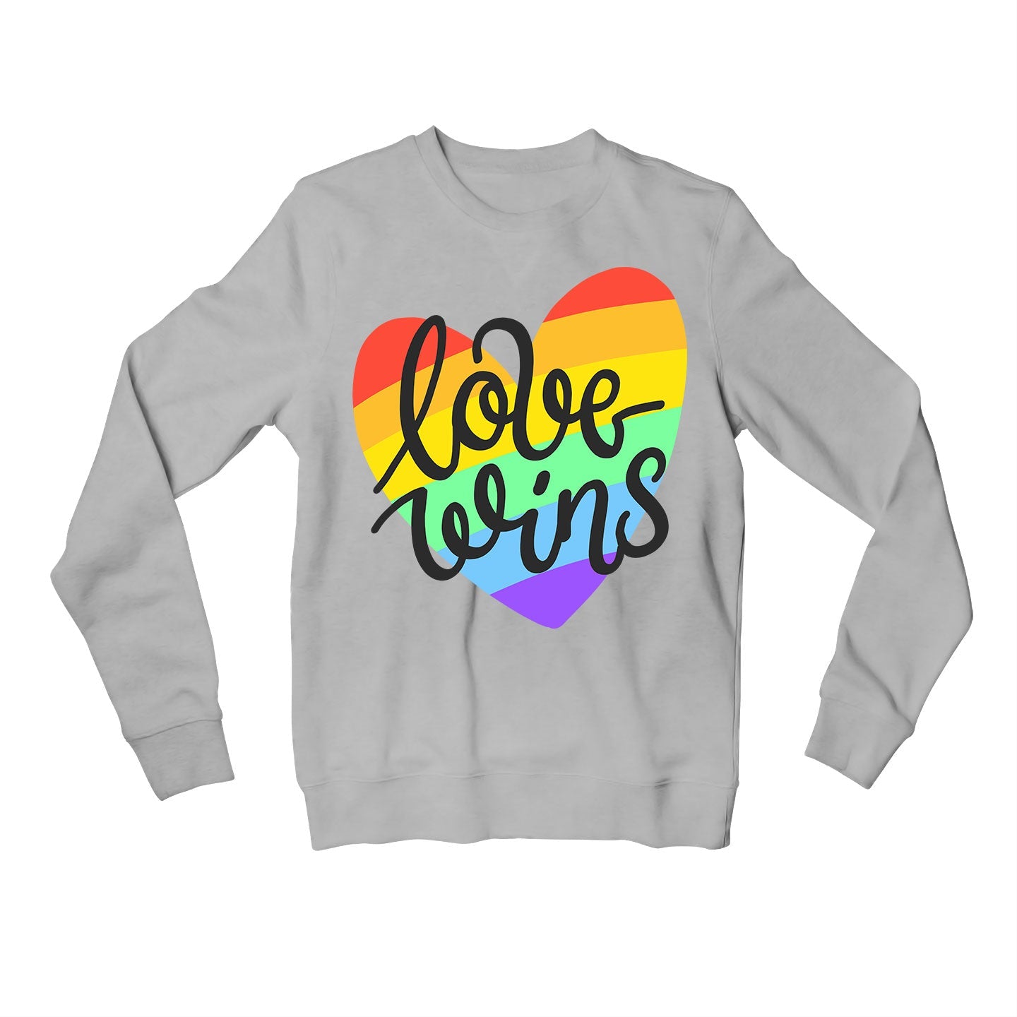 pride love wins sweatshirt upper winterwear printed graphic stylish buy online united states u s the banyan tee tbt men women girls boys unisex gray - lgbtqia+