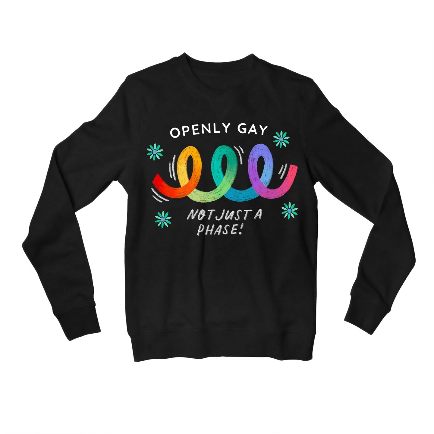 pride openly gay sweatshirt upper winterwear printed graphic stylish buy online united states u s the banyan tee tbt men women girls boys unisex black - lgbtqia+