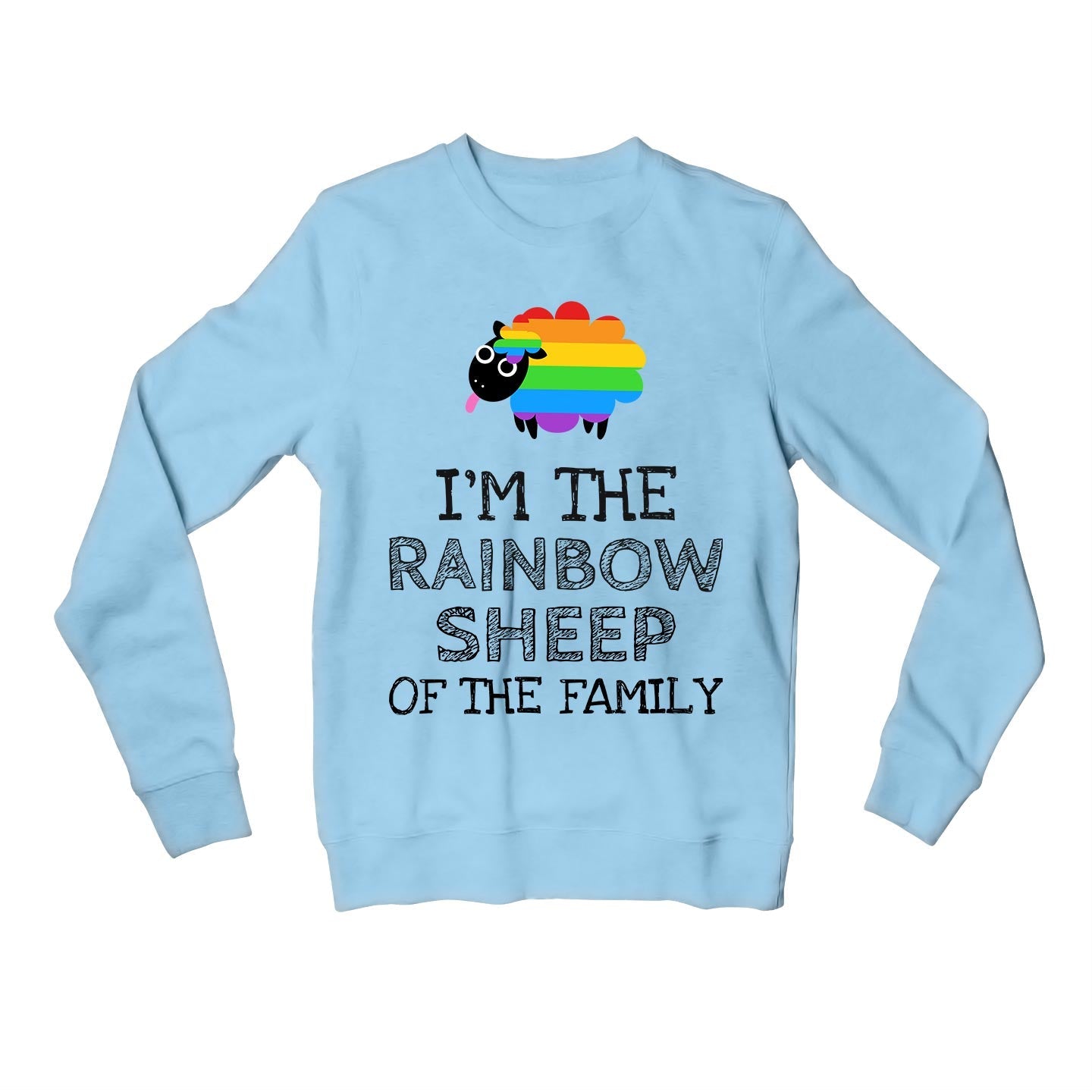 pride rainbow sheep of the family sweatshirt upper winterwear printed graphic stylish buy online united states usa the banyan tee tbt men women girls boys unisex gray - lgbtqia+