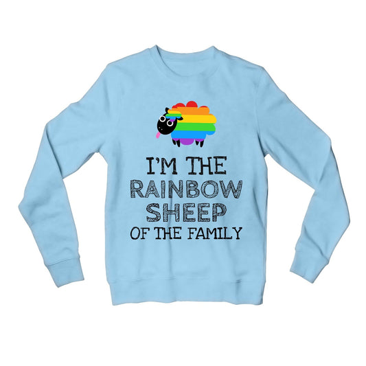 pride rainbow sheep of the family sweatshirt upper winterwear printed graphic stylish buy online united states usa the banyan tee tbt men women girls boys unisex gray - lgbtqia+