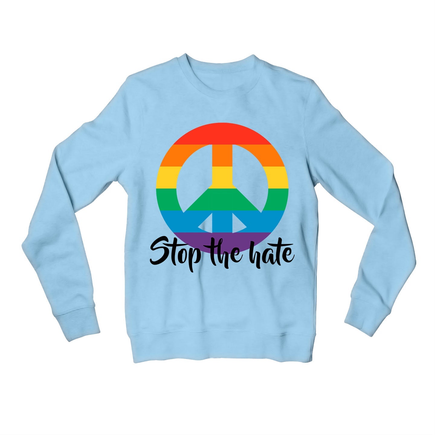 pride stop the hate sweatshirt upper winterwear printed graphic stylish buy online united states usa the banyan tee tbt men women girls boys unisex gray - lgbtqia+