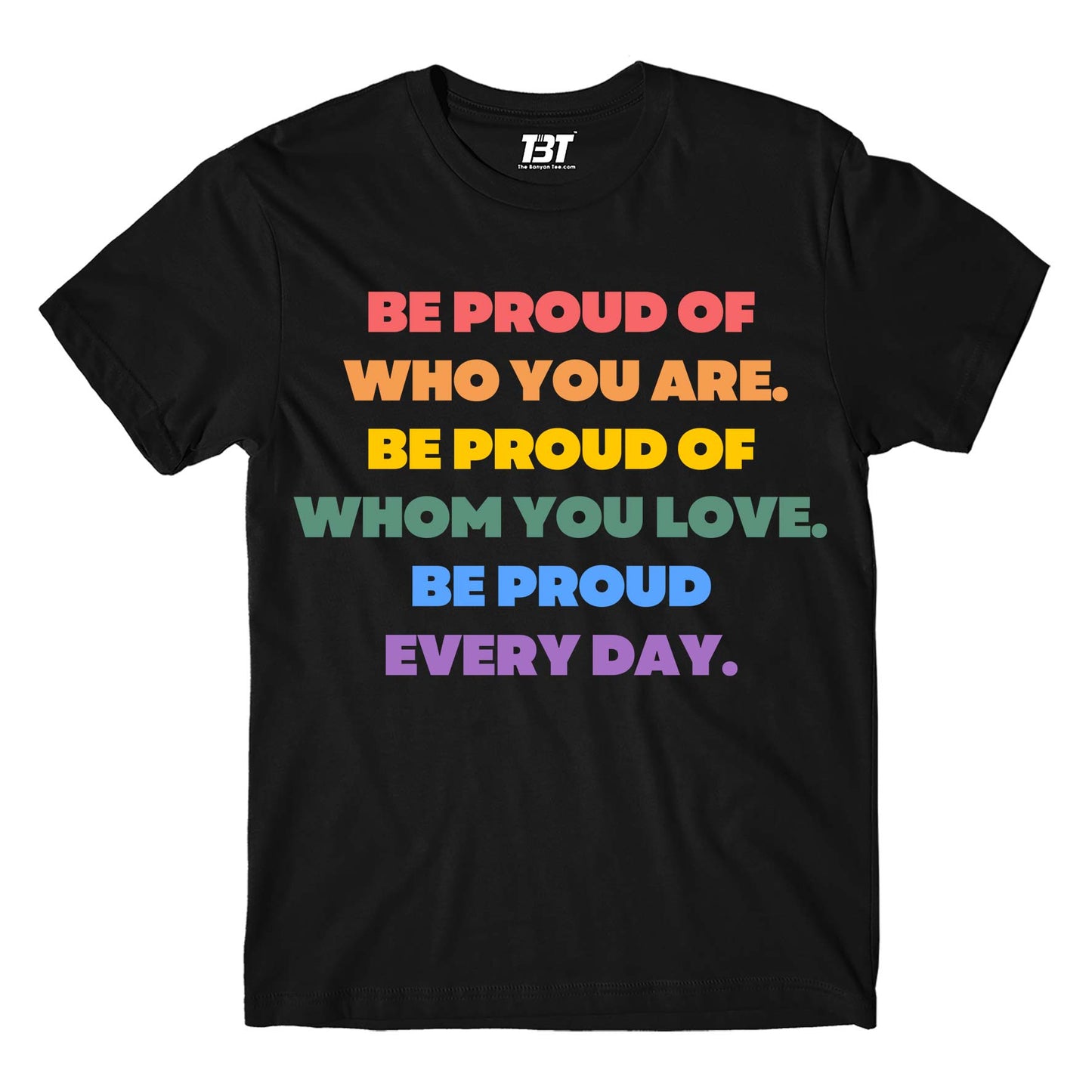 pride be proud t-shirt printed graphic stylish buy online united states u s the banyan tee tbt men women girls boys unisex black - lgbtqia+