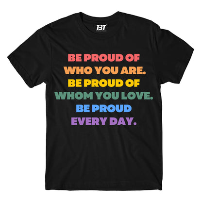 pride be proud t-shirt printed graphic stylish buy online united states u s the banyan tee tbt men women girls boys unisex black - lgbtqia+