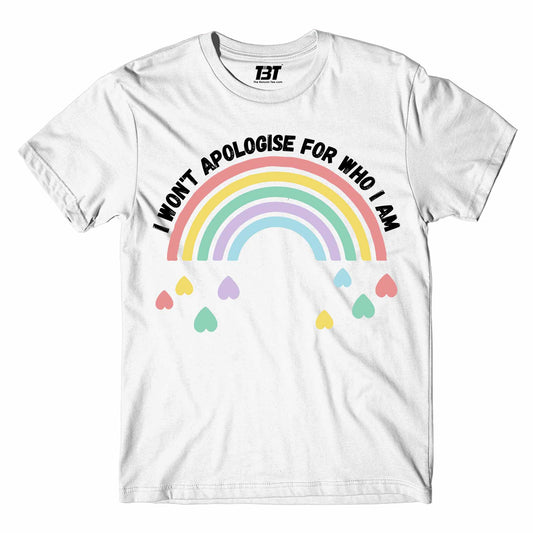 pride i won't apologise for who i am t-shirt printed graphic stylish buy online united states u s the banyan tee tbt men women girls boys unisex white - lgbtqia+