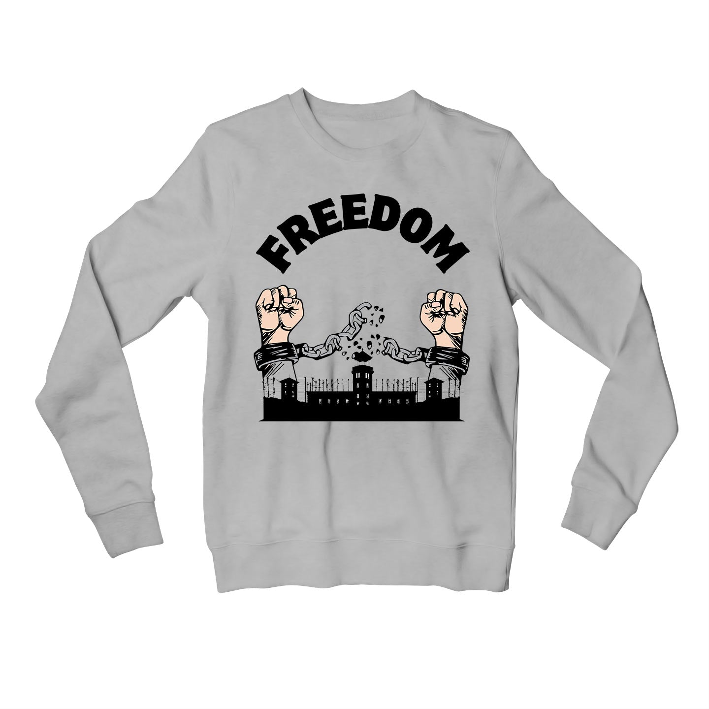 prison break freedom sweatshirt upper winterwear tv & movies buy online united states usa the banyan tee tbt men women girls boys unisex gray