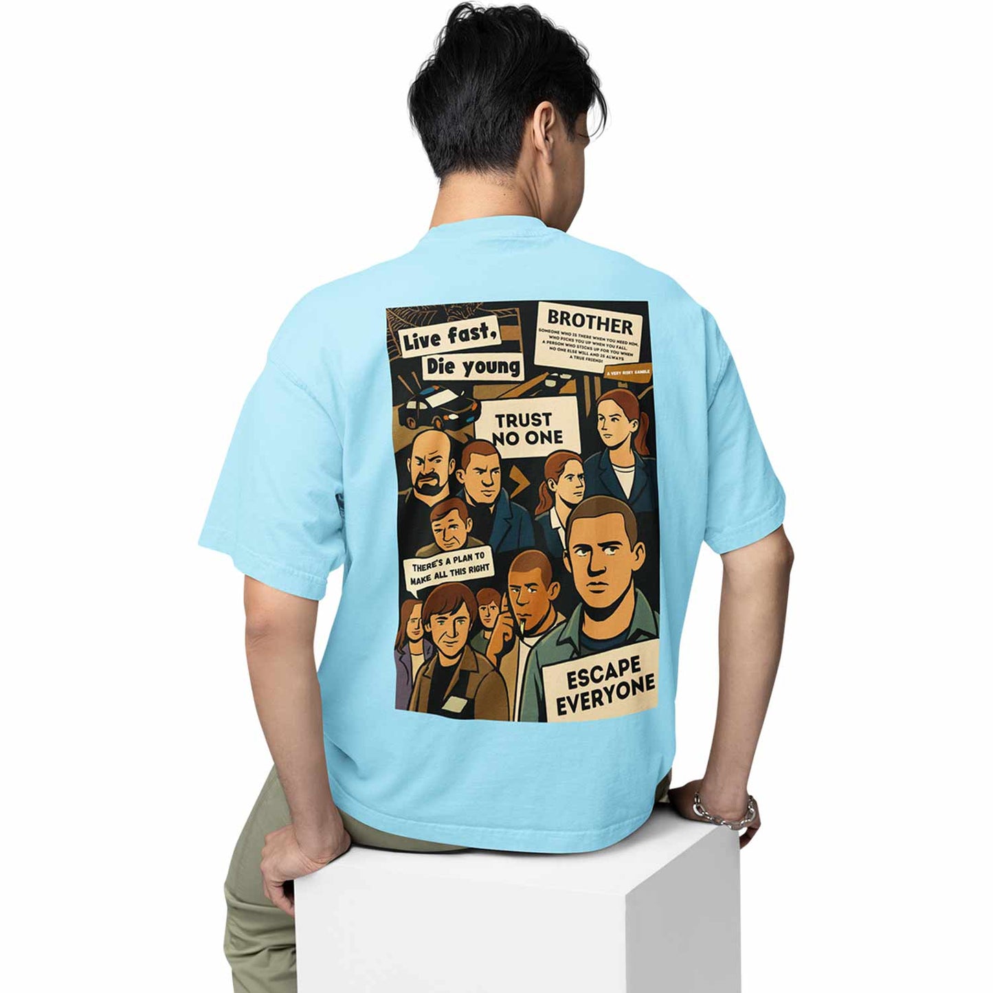 prison break oversized t shirt -prison quotes tv & movies t-shirt baby blue buy online india the banyan tee tbt men women girls boys unisex