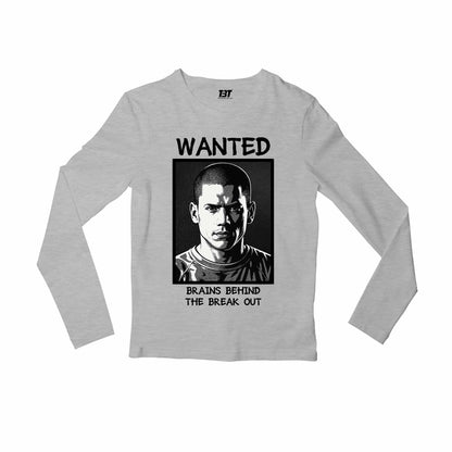 prison break brains behind the breakout full sleeves long sleeves tv & movies buy online india the banyan tee tbt men women girls boys unisex gray
