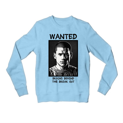 prison break brains behind the breakout sweatshirt upper winterwear tv & movies buy online united states usa the banyan tee tbt men women girls boys unisex baby blue