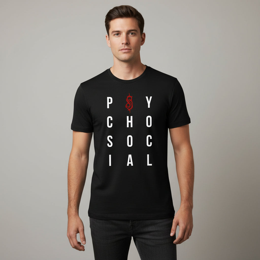 slipknot psychosocial t-shirt music band buy online united states of america usa the banyan tee tbt men women girls boys unisex black