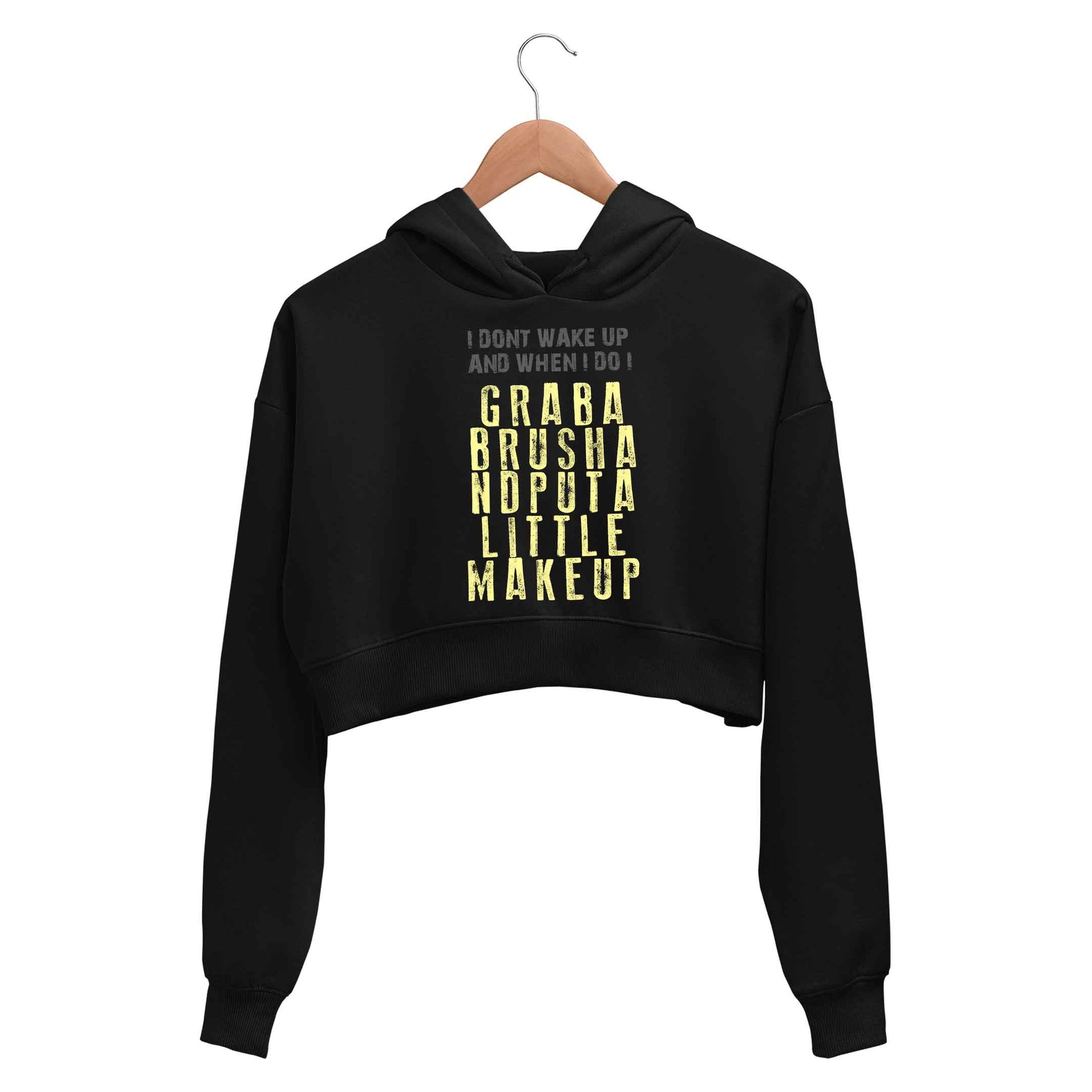 system of a down put a little makeup crop hoodie hooded sweatshirt upper winterwear music band buy online india the banyan tee tbt men women girls boys unisex black