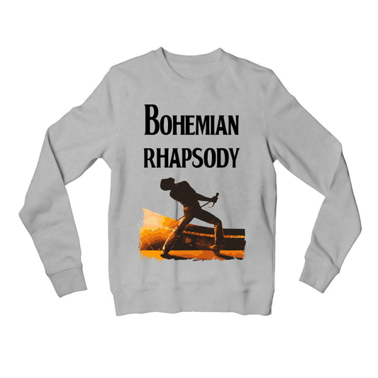 queen bohemian rhapsody sweatshirt upper winterwear music band buy online united states usa the banyan tee tbt men women girls boys unisex gray