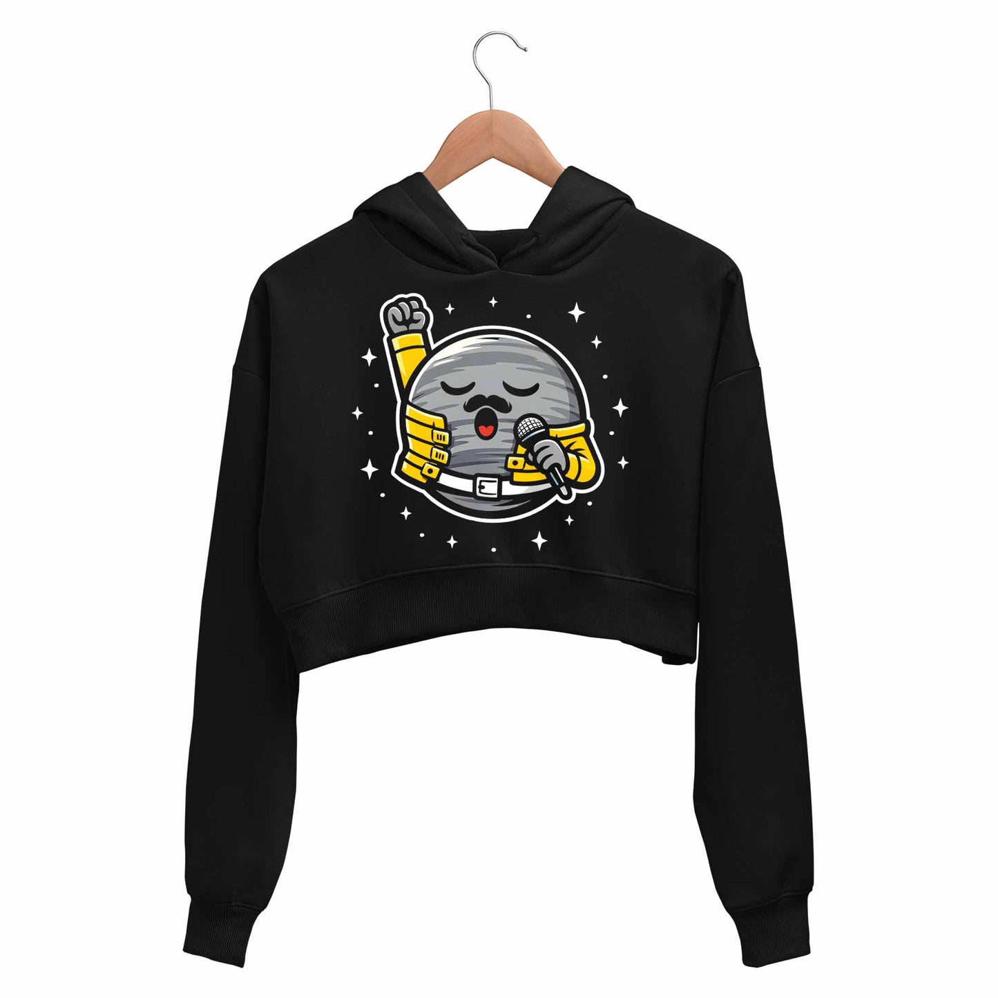 queen mercury live crop hoodie hooded sweatshirt upper winterwear music band buy online united states usa the banyan tee tbt men women girls boys unisex black 