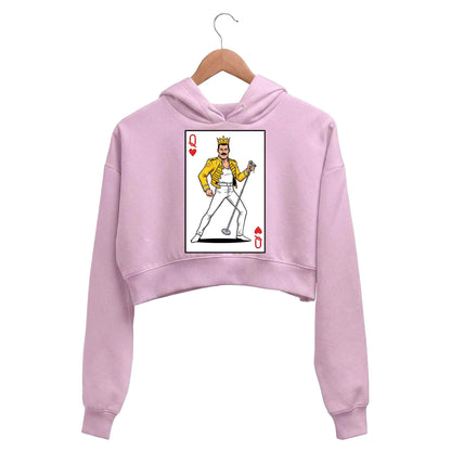 queen the queen of hearts crop hoodie hooded sweatshirt upper winterwear music band buy online united states usa the banyan tee tbt men women girls boys unisex baby pink 