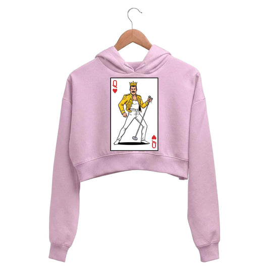 queen the queen of hearts crop hoodie hooded sweatshirt upper winterwear music band buy online united states usa the banyan tee tbt men women girls boys unisex baby pink 