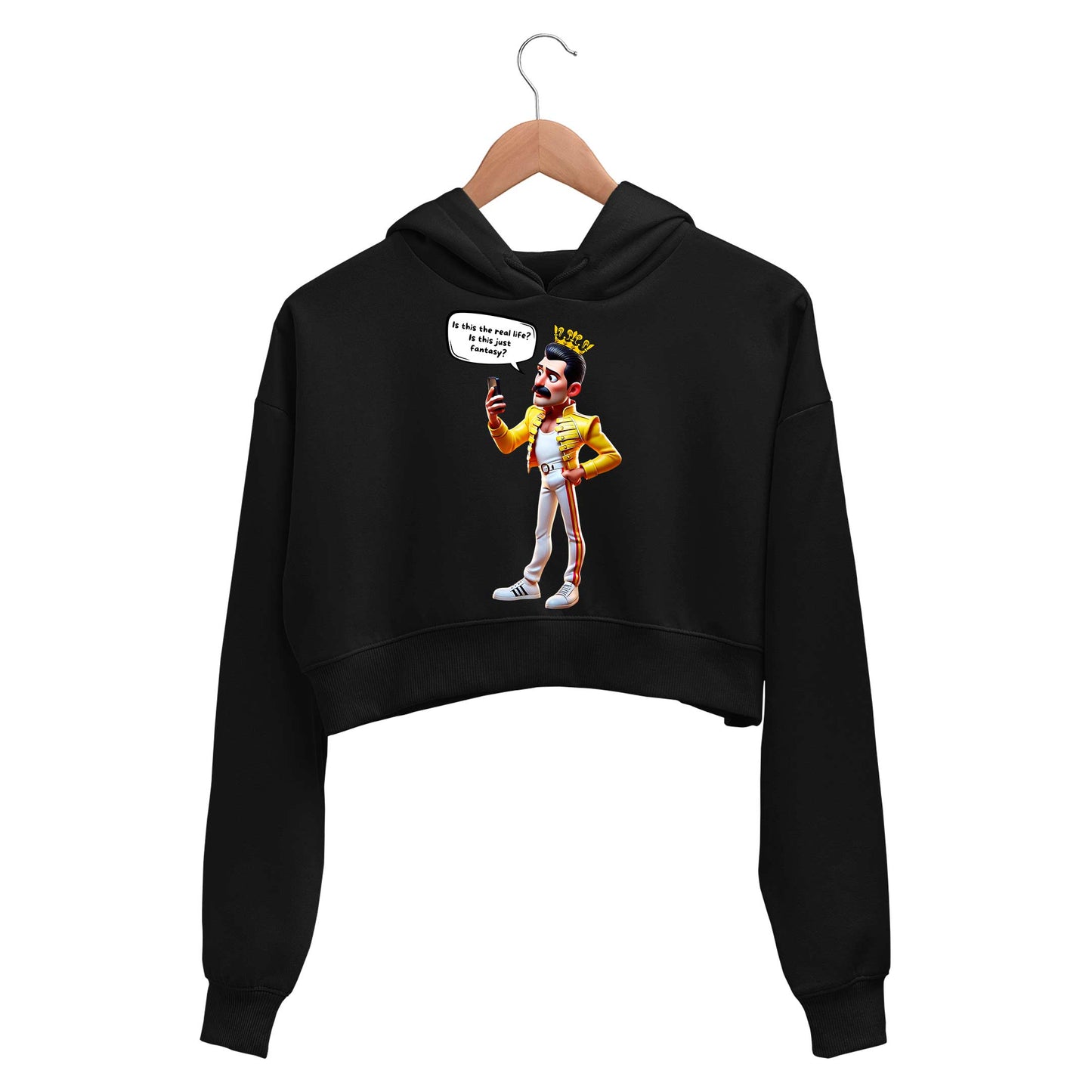 queen is this just fantasy crop hoodie hooded sweatshirt upper winterwear music band buy online india the banyan tee tbt men women girls boys unisex black