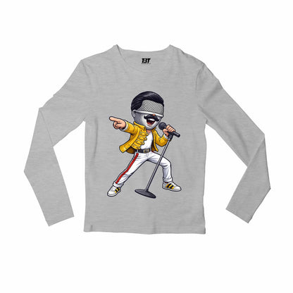 queen mic mercury full sleeves long sleeves music band buy online united states usa the banyan tee tbt men women girls boys unisex gray 