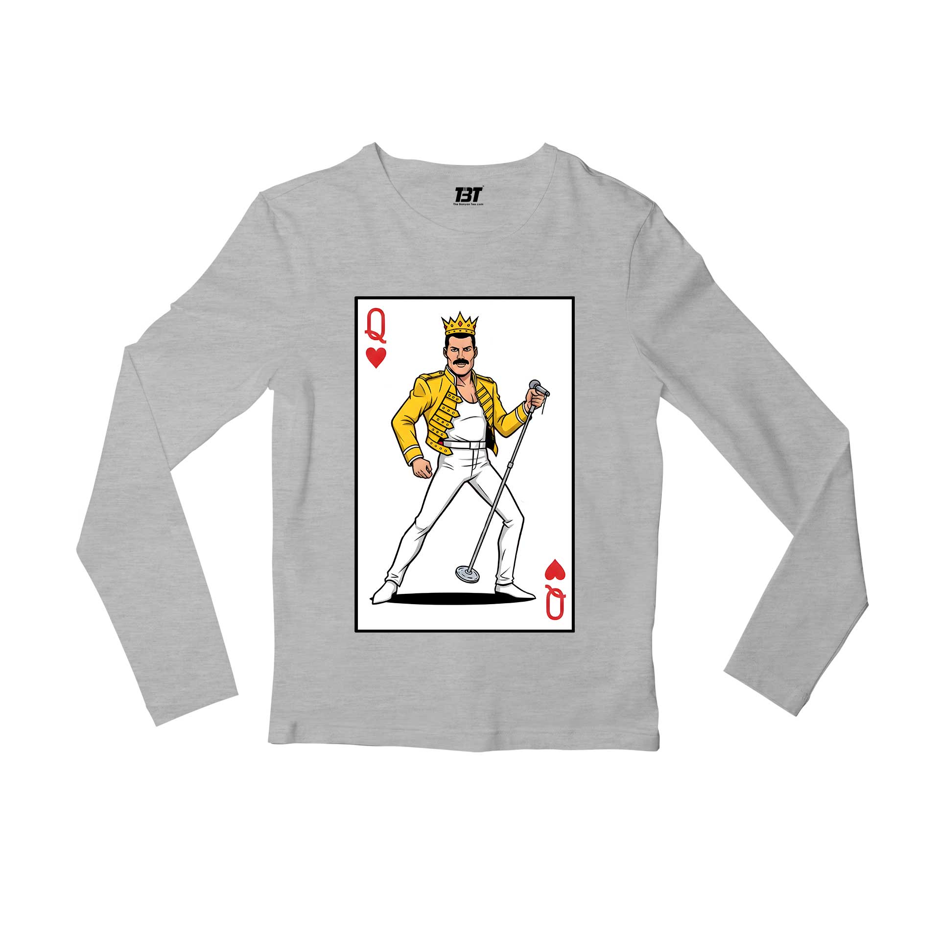 queen the queen of hearts full sleeves long sleeves music band buy online united states usa the banyan tee tbt men women girls boys unisex gray 