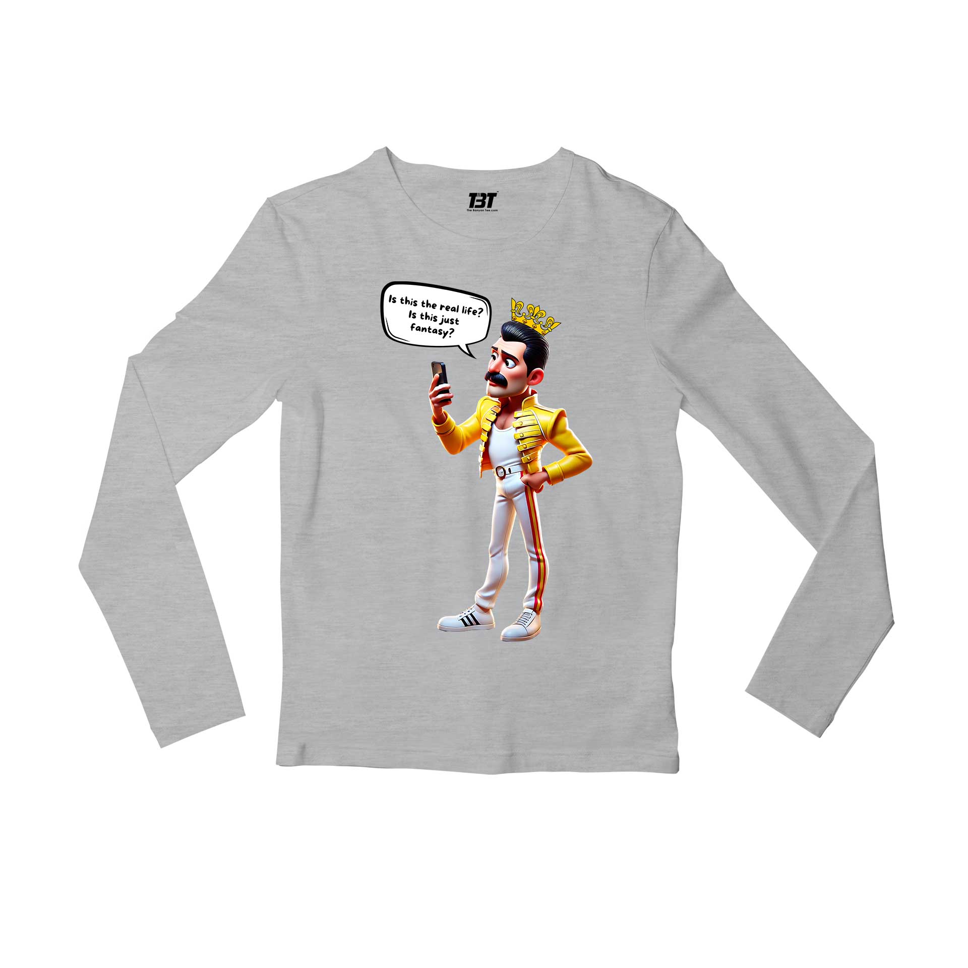 queen is this just fantasy full sleeves long sleeves music band buy online india the banyan tee tbt men women girls boys unisex gray