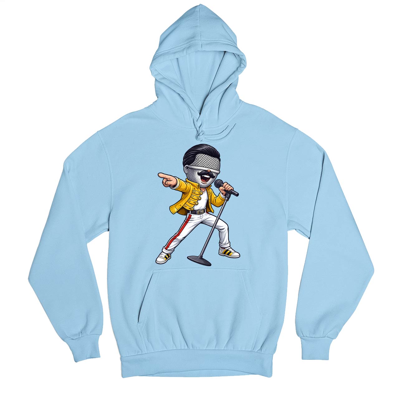 queen mic mercury hoodie hooded sweatshirt winterwear music band buy online united states usa the banyan tee tbt men women girls boys unisex baby blue 