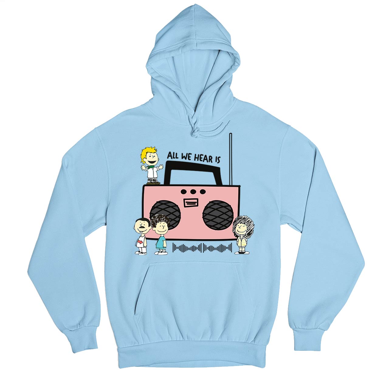 queen all we hear is hoodie hooded sweatshirt winterwear music band buy online united states usa the banyan tee tbt men women girls boys unisex baby blue 