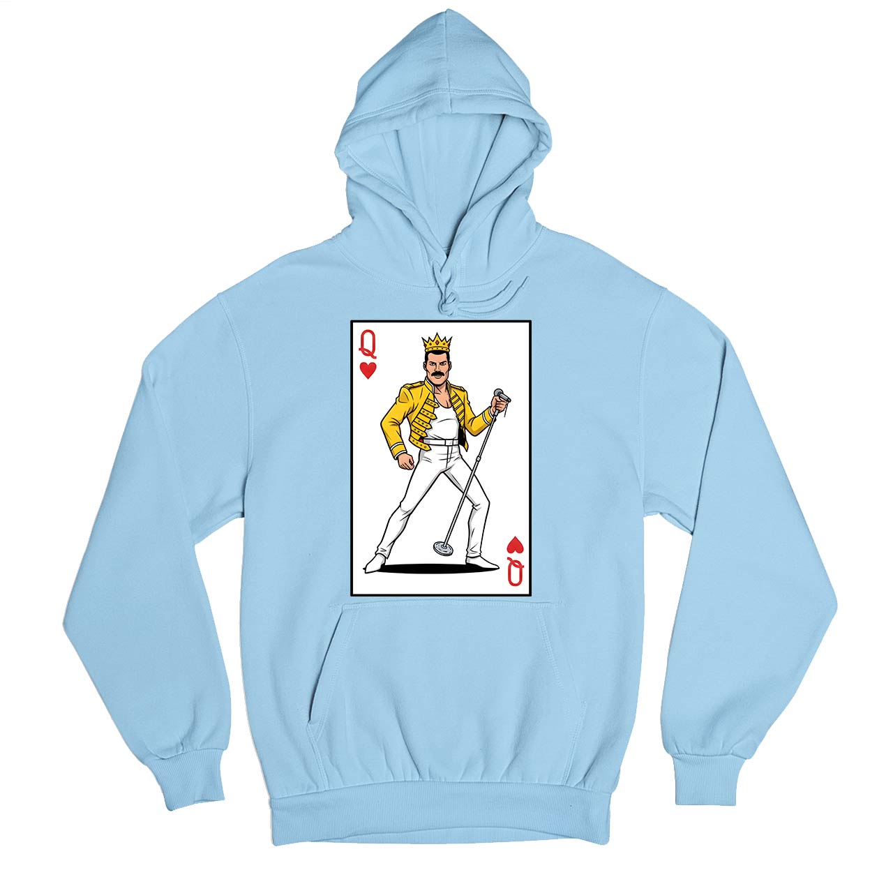 queen the queen of hearts hoodie hooded sweatshirt winterwear music band buy online united states usa the banyan tee tbt men women girls boys unisex baby blue 