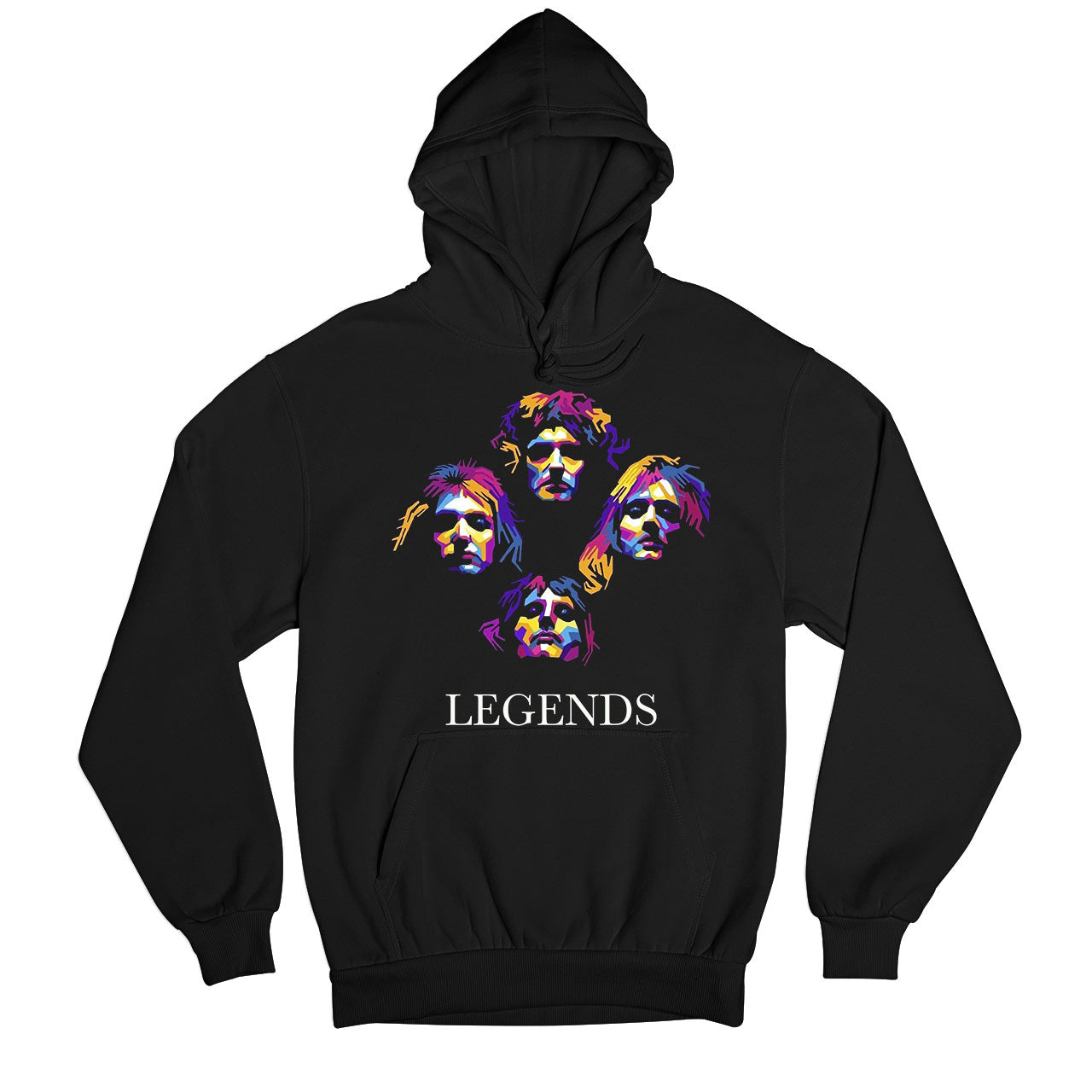 queen legends hoodie hooded sweatshirt winterwear music band buy online usa united states of america the banyan tee tbt men women girls boys unisex black