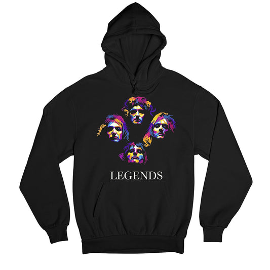 queen legends hoodie hooded sweatshirt winterwear music band buy online usa united states of america the banyan tee tbt men women girls boys unisex black