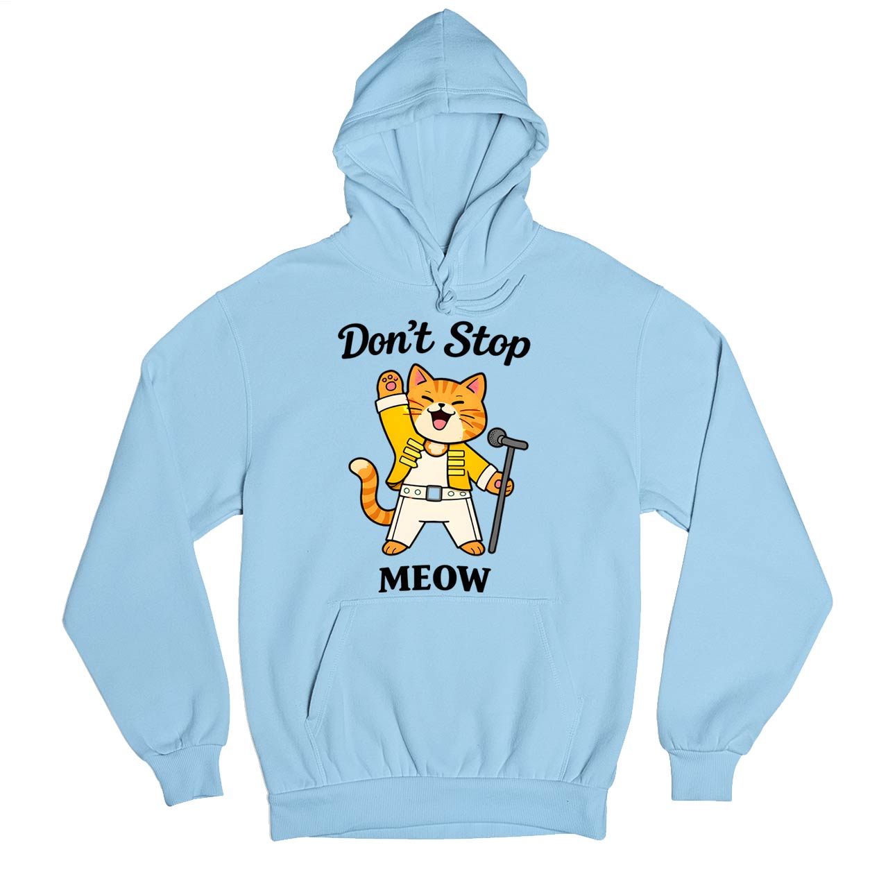 queen don't stop meow hoodie hooded sweatshirt winterwear music band buy online united states usa the banyan tee tbt men women girls boys unisex baby blue 