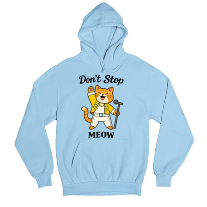 queen don't stop meow hoodie hooded sweatshirt winterwear music band buy online united states usa the banyan tee tbt men women girls boys unisex baby blue 