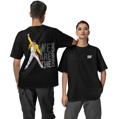 queen oversized t shirt - we are the champions music t-shirt black buy online india the banyan tee tbt men women girls boys unisex