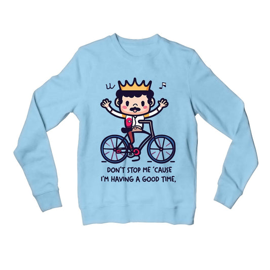queen don't stop me now sweatshirt upper winterwear music band buy online united states usa the banyan tee tbt men women girls boys unisex baby blue