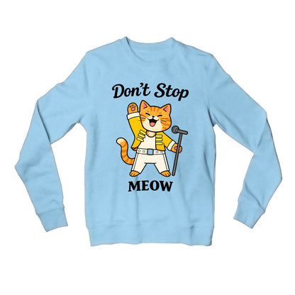 queen don't stop meow sweatshirt upper winterwear music band buy online united states usa the banyan tee tbt men women girls boys unisex baby blue 