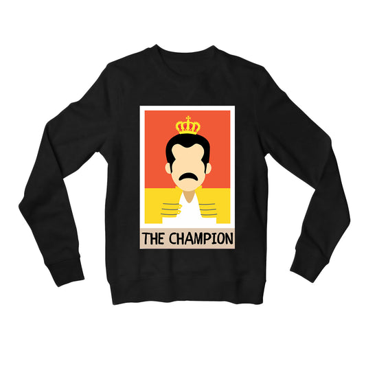 queen the champion sweatshirt upper winterwear music band buy online united states of america usa the banyan tee tbt men women girls boys unisex black