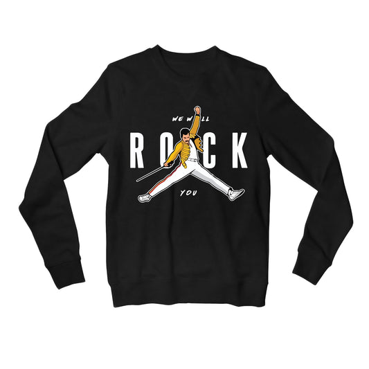 queen we will rock you sweatshirt upper winterwear music band buy online united states of america usa the banyan tee tbt men women girls boys unisex black