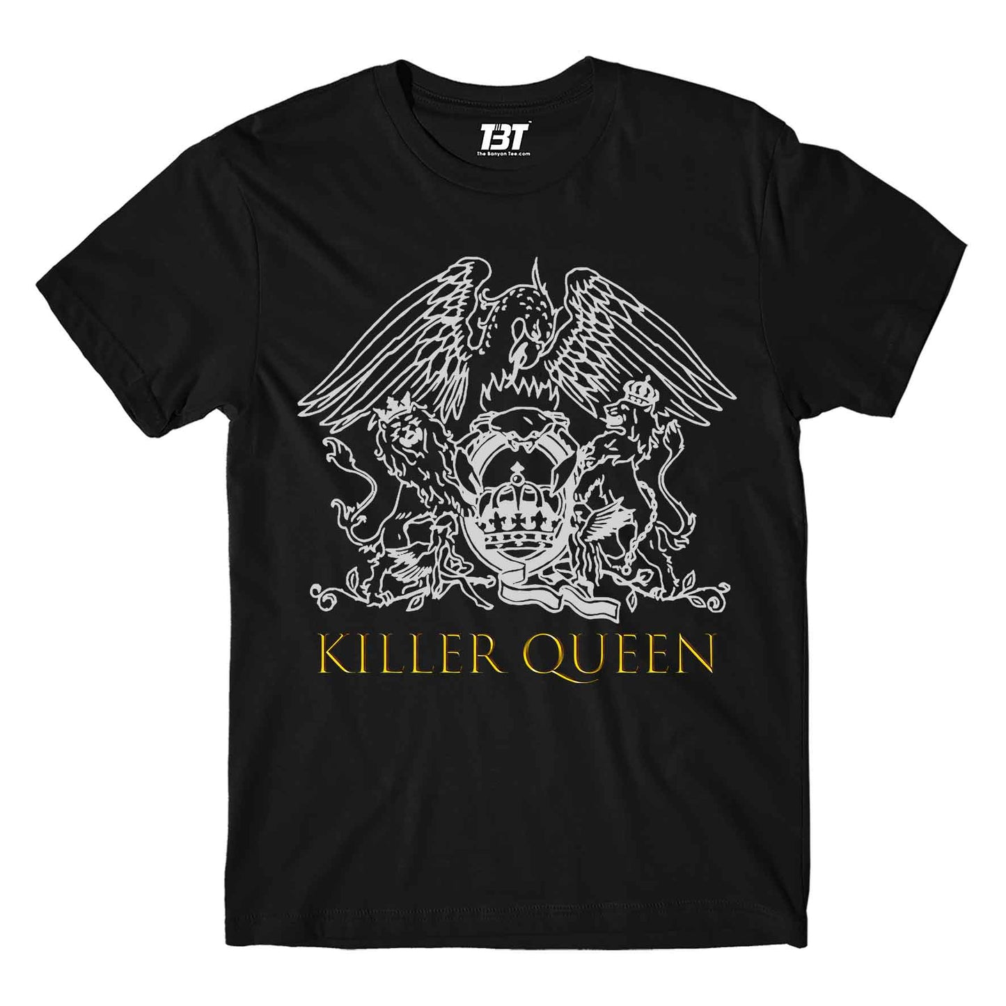 queen killer queen t-shirt music band buy online usa united states the banyan tee tbt men women girls boys unisex black